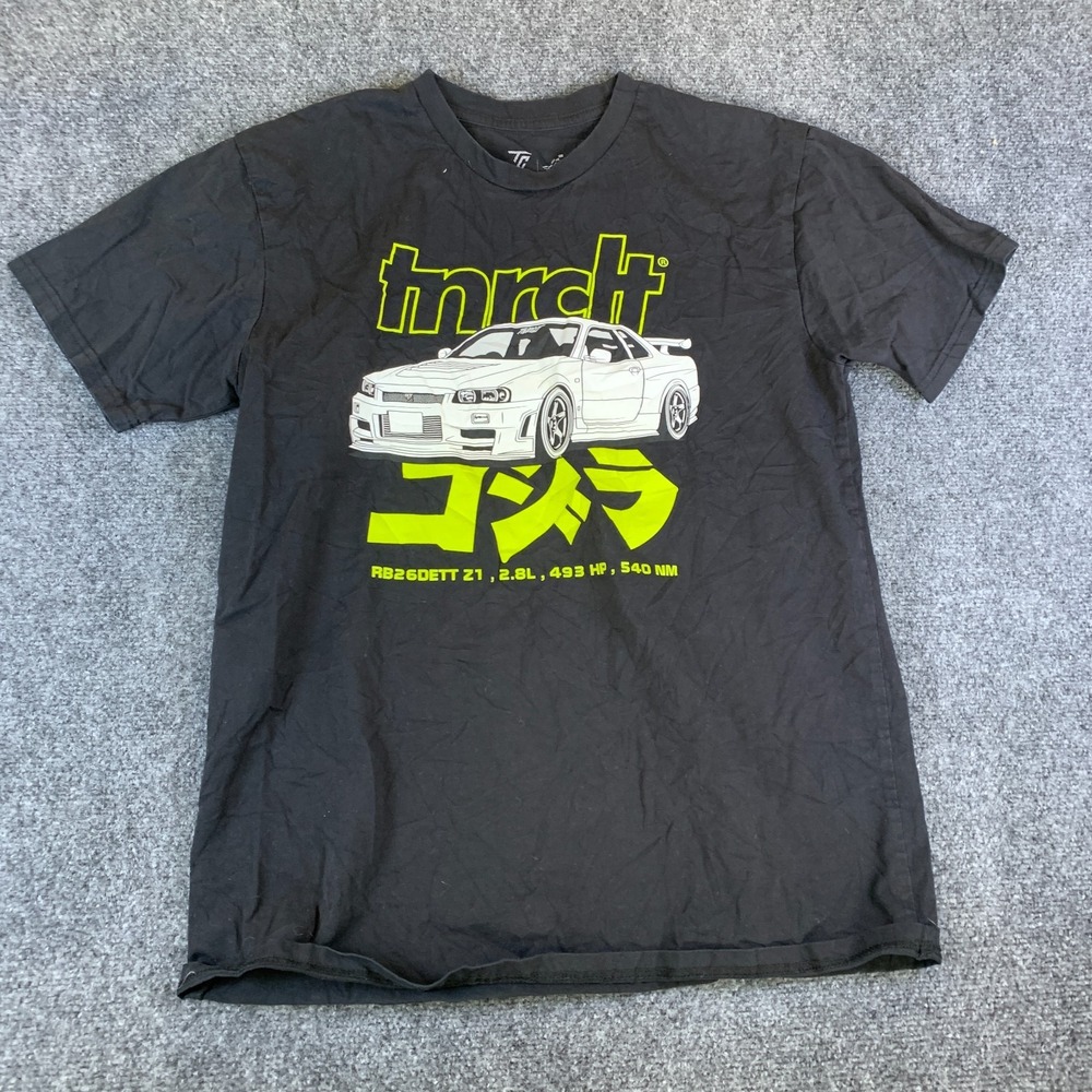 Tuner Cult T Shirt Mens Large Black Good Nissan Skyline GT-R R34 JDM Graphic Tee